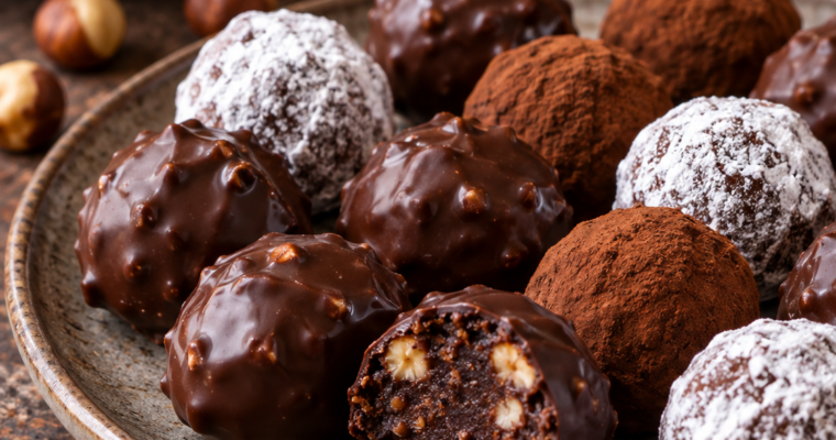Pralinenrezept: Schokoladenpralinen/Schokoladen-Trüffel nach Jamie Oliver