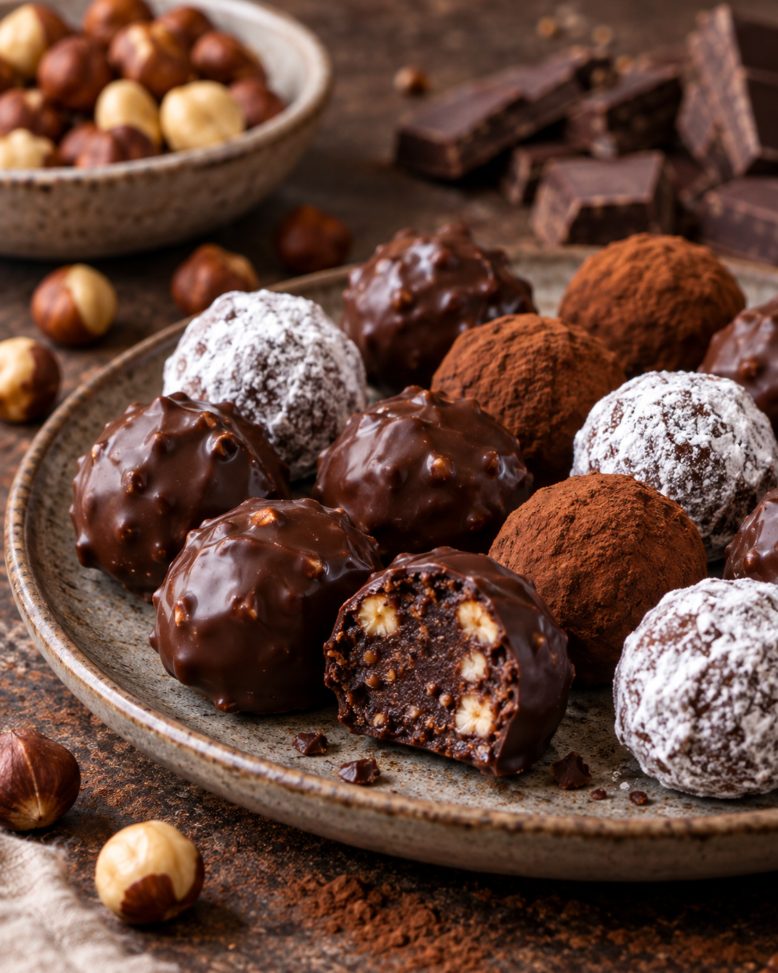 Pralinenrezept: Schokoladenpralinen/Schokoladen-Trüffel nach Jamie Oliver